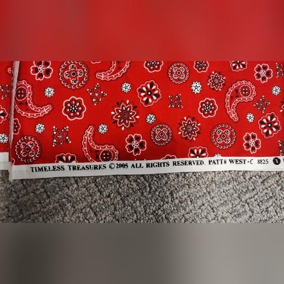 1.5  Yards Vintage / Antique Fabric - Red Paisley- Timeless Treasures - Picture 3 of 3